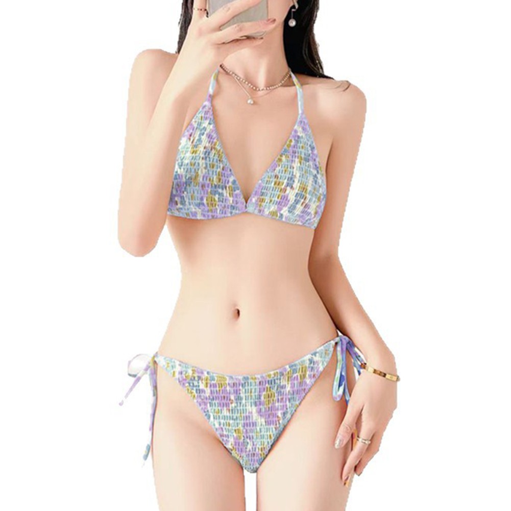 Three Piece Floral Bikini Set with Adjustable Straps for Comfortable Fit
