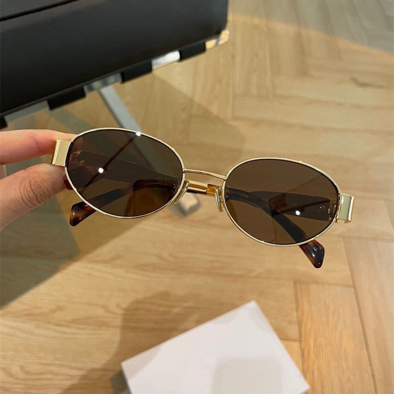 Gold Oval Sunglasses All Face Shapes Casual Formal Accessory Elevate Your Style