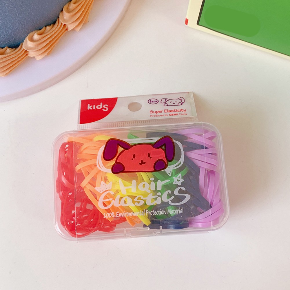 Colorful Rubber Band Hair Accessories Set of 100 for Creative and Trendy Styles
