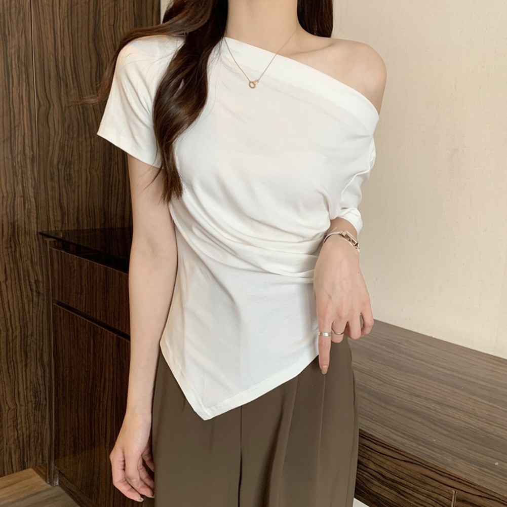 Trendy Women Off Shoulder Short Sleeve T Shirt for Summer Casual Outfits