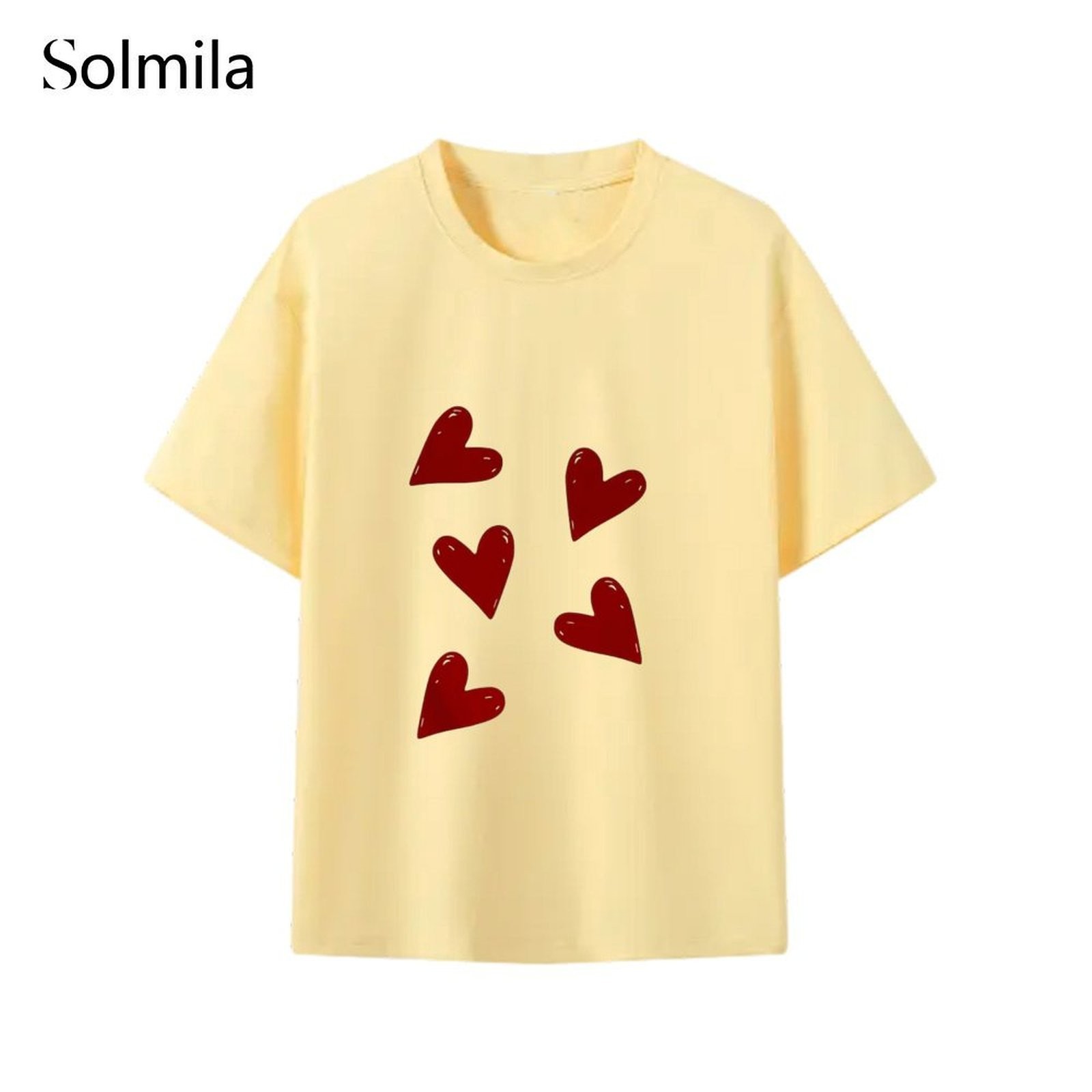 Korean T Shirt Casual Comfortable Beautiful Shape Daily Casual Home Comfortable - Picture 16 of 17