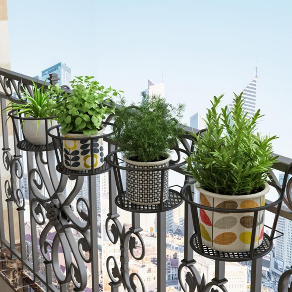 Stylish Metal Plant Rack for Balcony Use Space Saving Design for Flower Pots