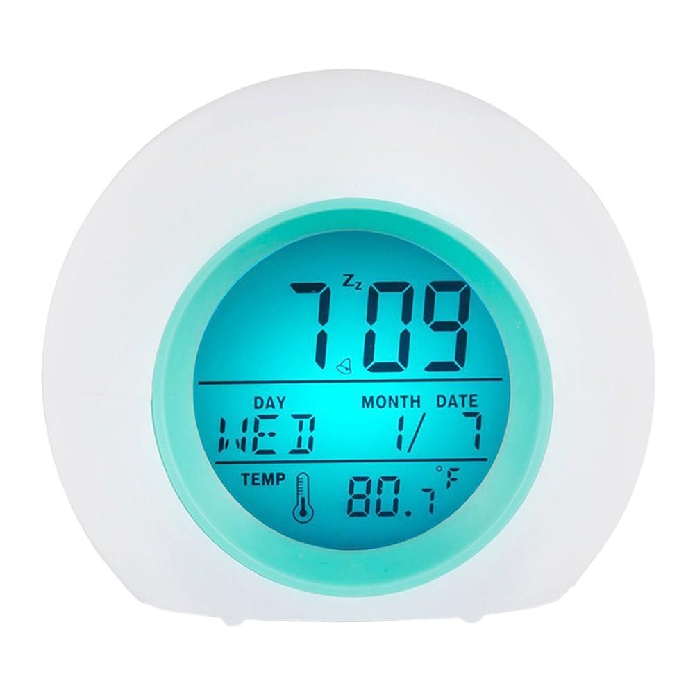 Reloj Despertador LED para Niños con Luz Nocturna de 7 Colores y Funcionamiento a Batería - Imagen 19 de 29