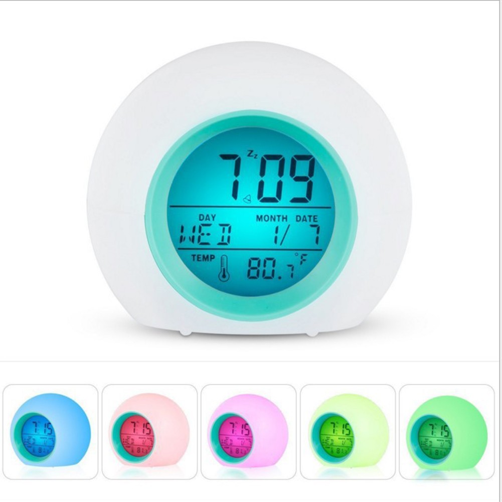 Reloj Despertador LED para Niños con Luz Nocturna de 7 Colores y Funcionamiento a Batería - Imagen 16 de 29