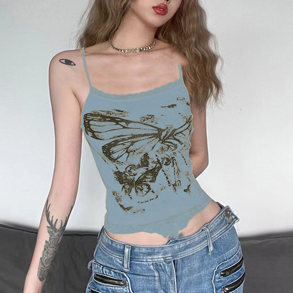 All Seasons Printed Tops Womens Camisole Average Size Daily Wear Regular Length - Picture 13 of 18