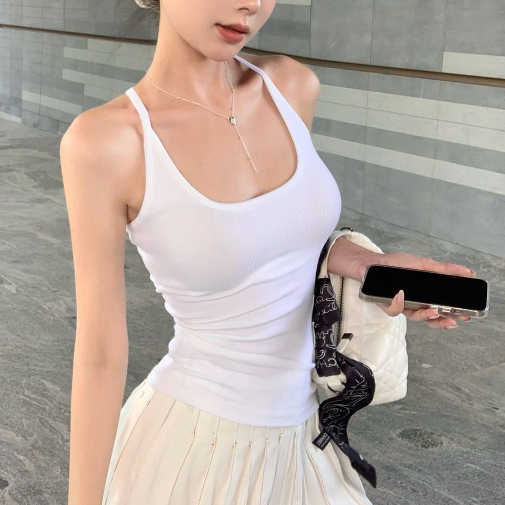 Stylish Womens Sleeveless Camisole Casual Backless Design for Trendy Days - Picture 14 of 20