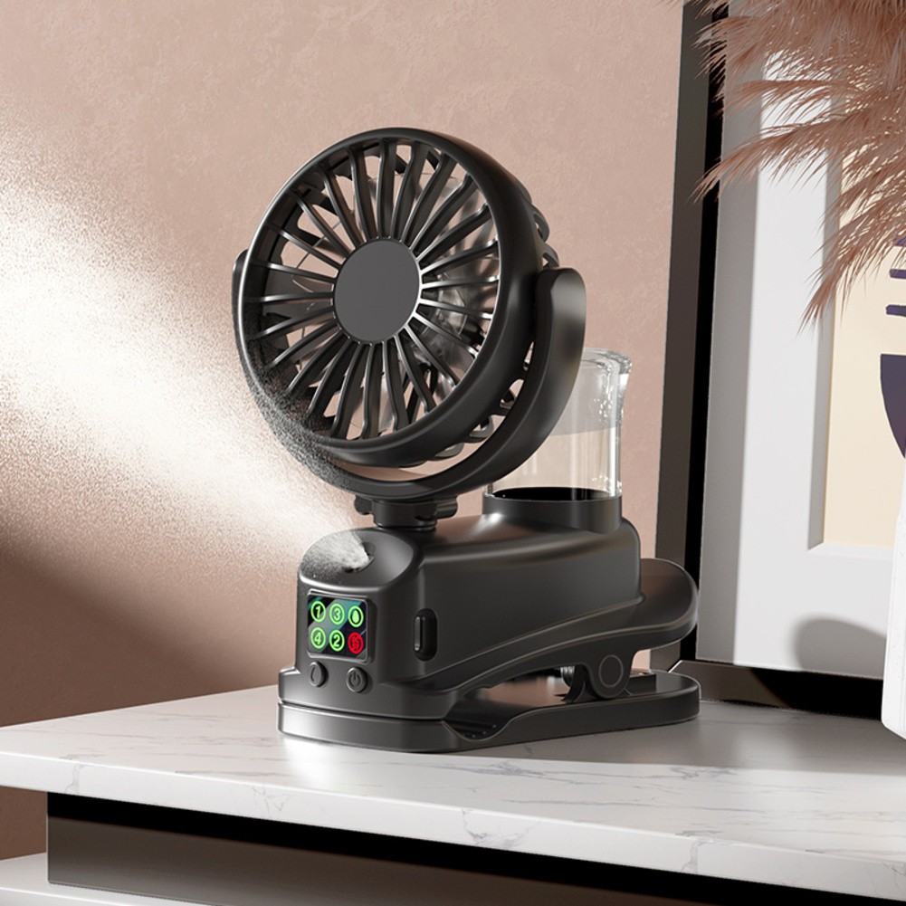 Portable Clip on Misting Fan with 4 Speeds and 360 Degree Airflow Adjustment - Photo 8/14