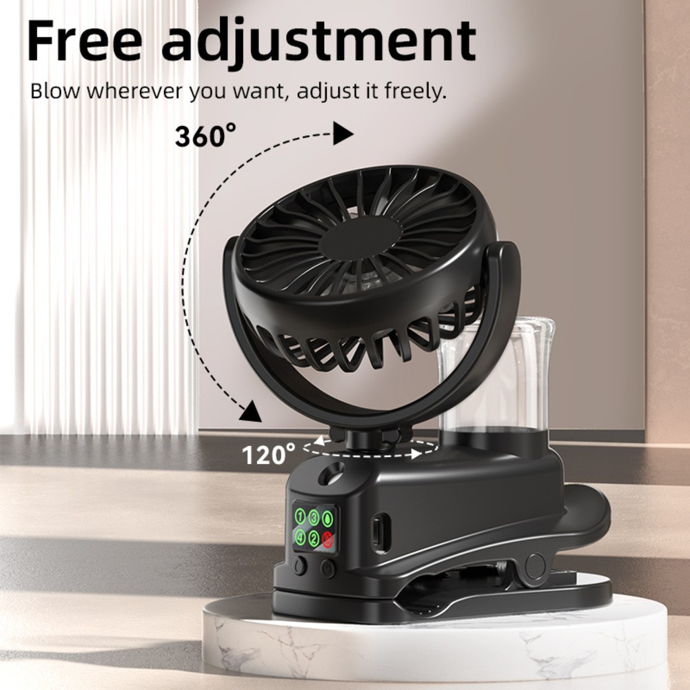 Portable Clip on Misting Fan with 4 Speeds and 360 Degree Airflow Adjustment - Photo 11/14