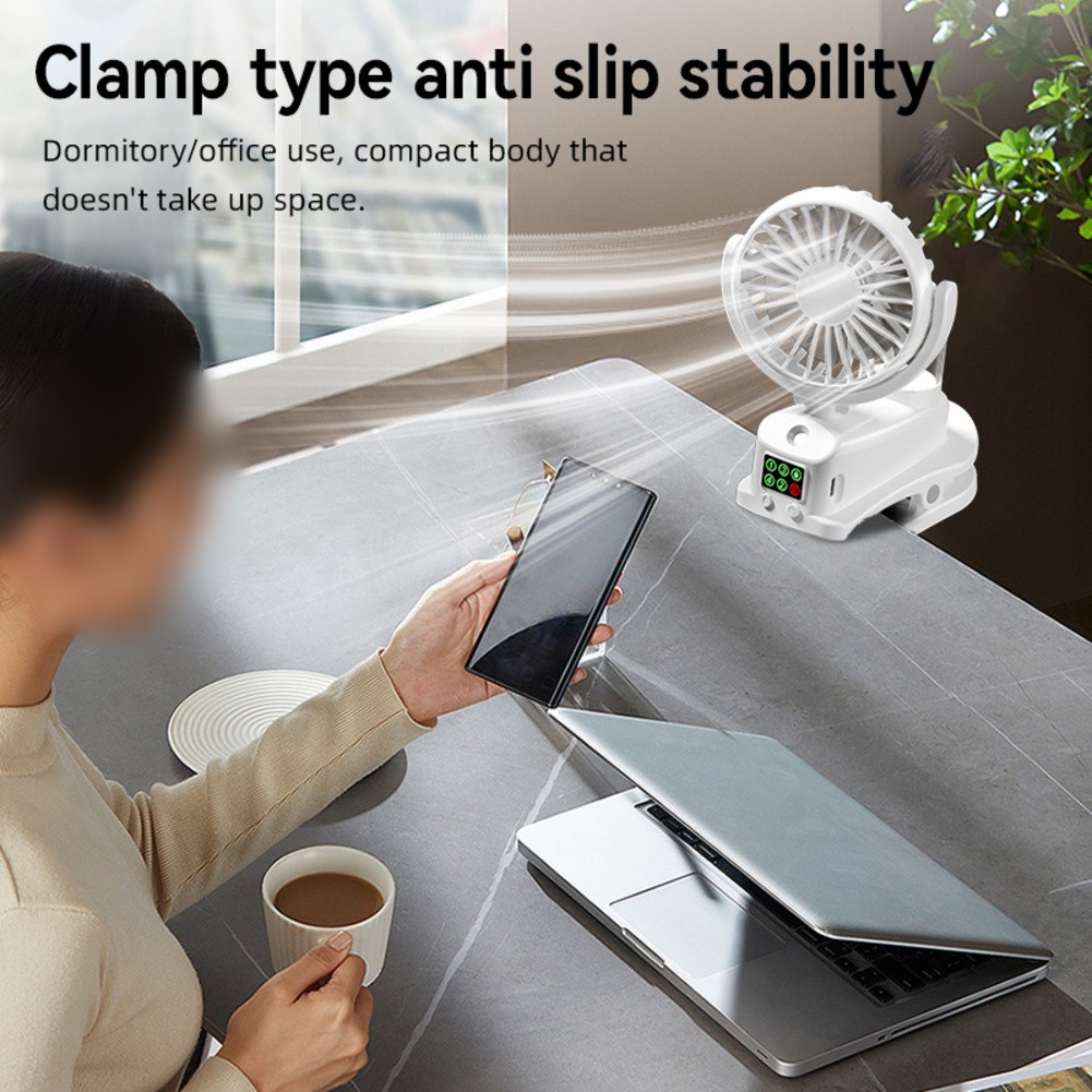 Portable Clip on Misting Fan with 4 Speeds and 360 Degree Airflow Adjustment - Photo 6/14
