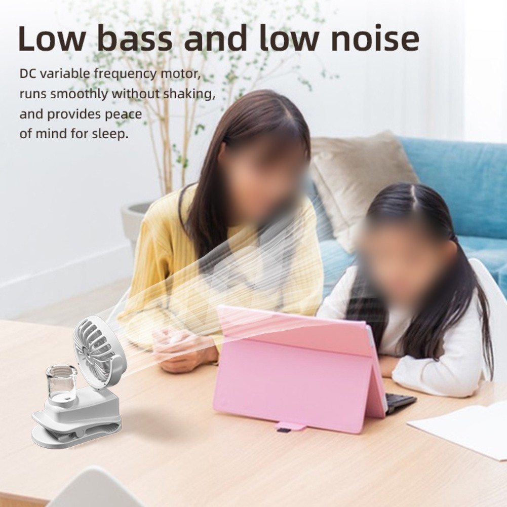 Mini Aufsteckventilator 4 Geschwindigkeiten Nebelfunktion 360 Grad verstellbar f - Photo 12/14