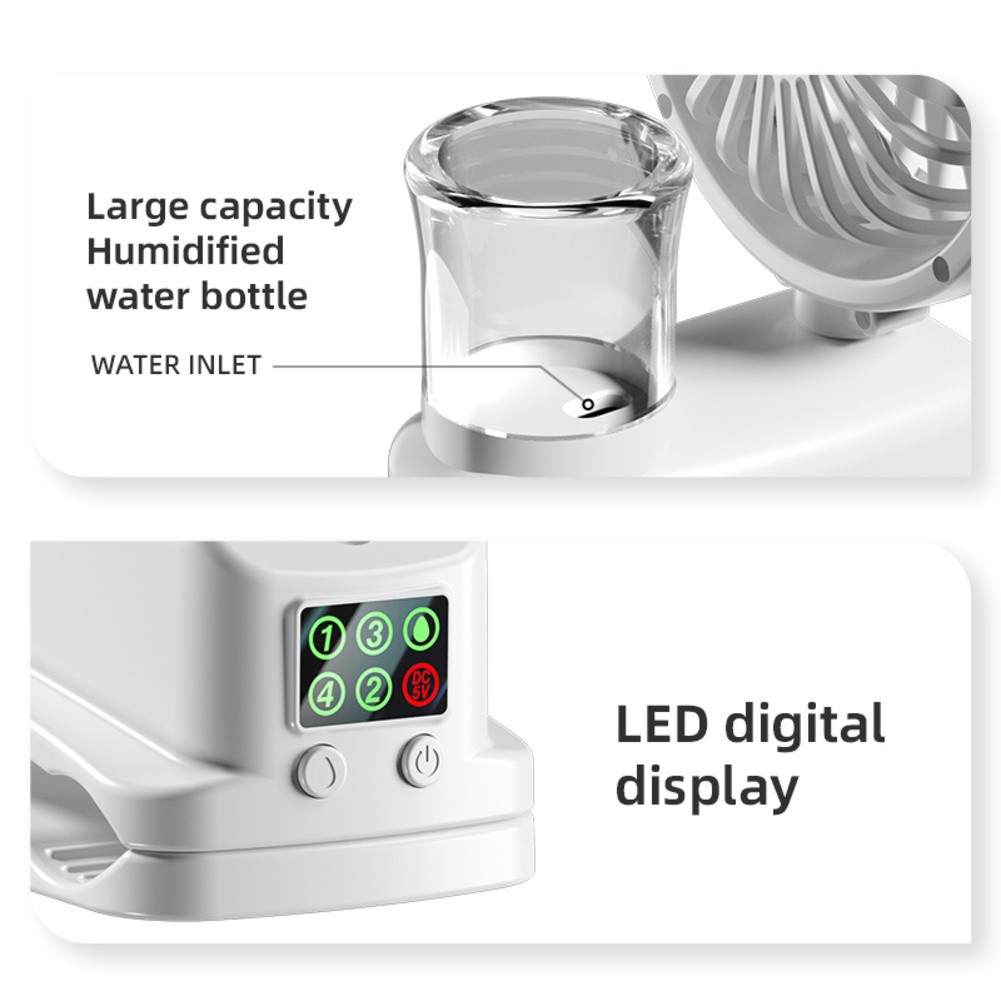 Portable Clip on Misting Fan with 4 Speeds and 360 Degree Airflow Adjustment - Photo 9/14