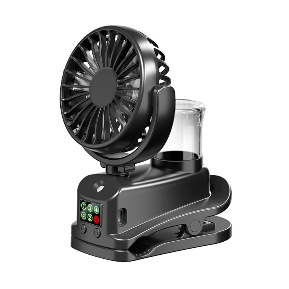 Mini Clip On Ventilator 360 Grad Rotation und 4 Geschwindigkeiten Nebelfunktion - Bild 14 von 14