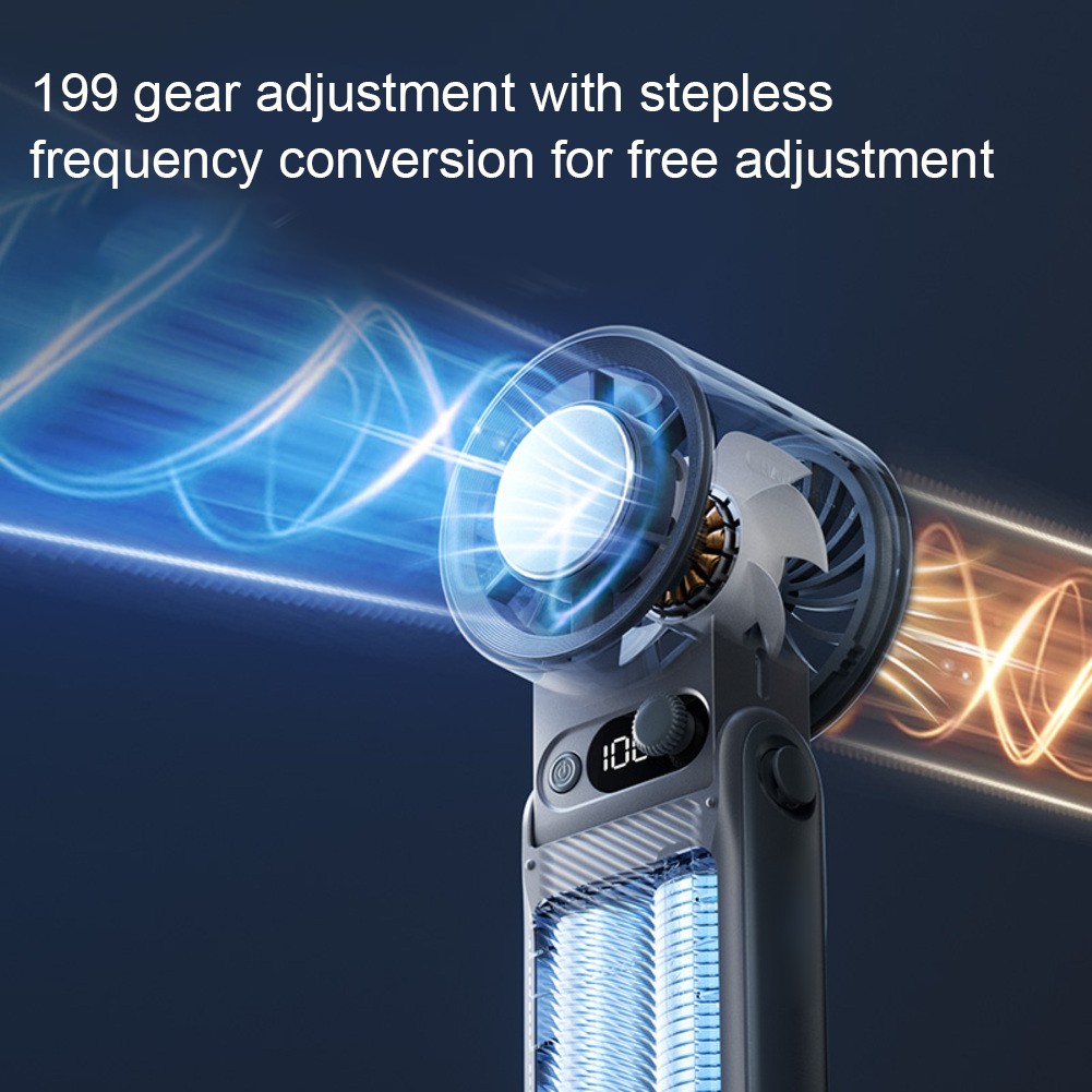 Portable Handheld Turbo Fan 199 Speeds 44 Hour Battery Lightweight Design - Photo 8/15