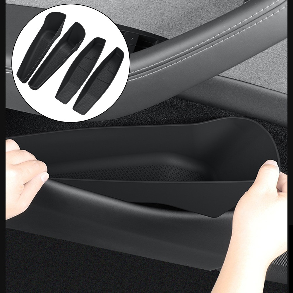2025 For Tesla For Model Y 4PCS For TPE Door Storage Box for Organized Interior - Picture 9 of 10