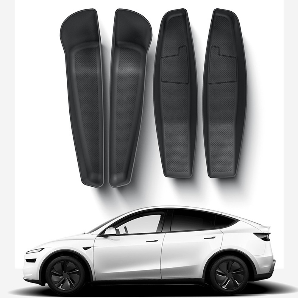 2025 For Tesla For Model Y 4PCS For TPE Door Storage Box for Organized Interior - Picture 4 of 10