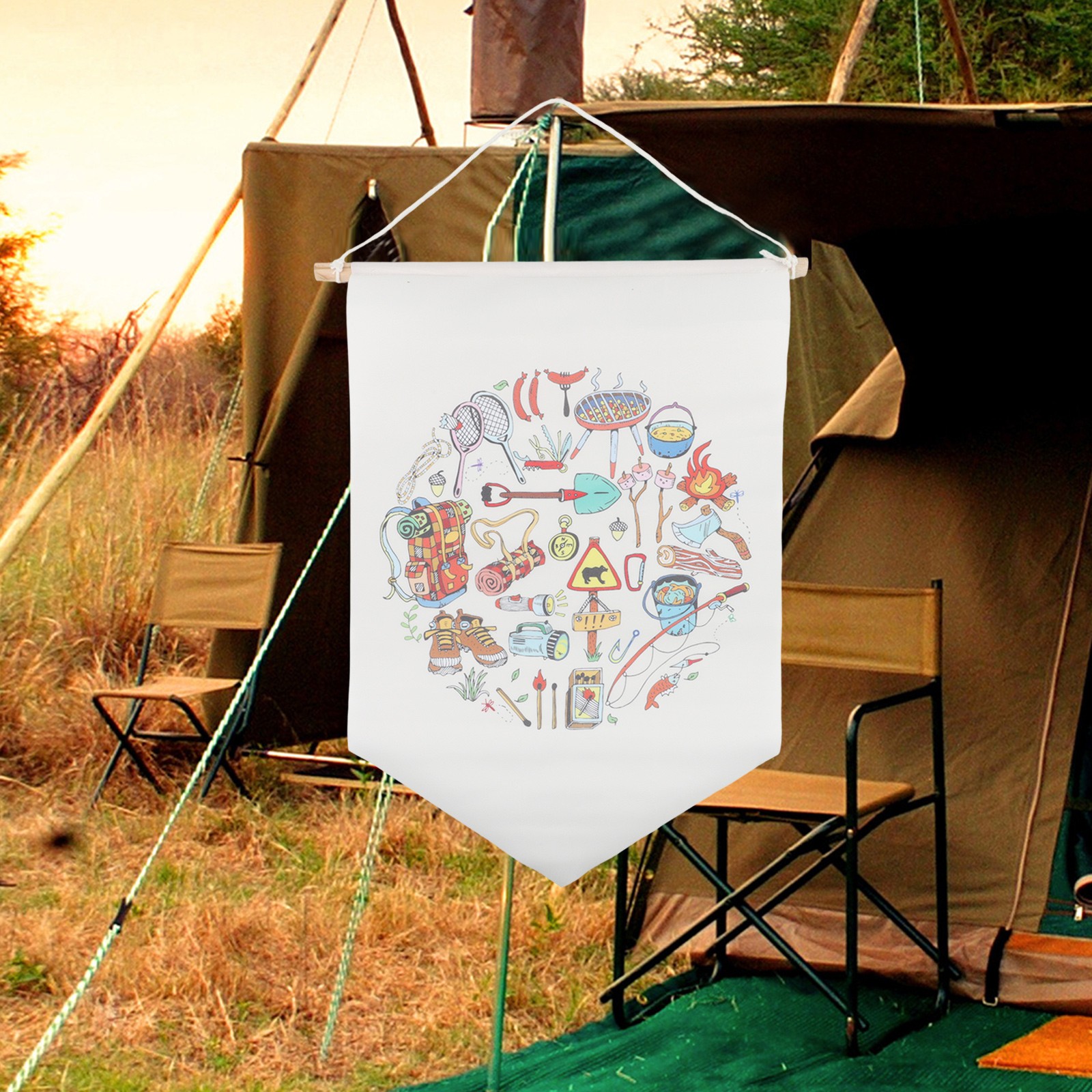Camping Rules Gartenflagge – Doppelseitig, 30,5x45,7 Cm, Rustikales Design Für Hof & Camper