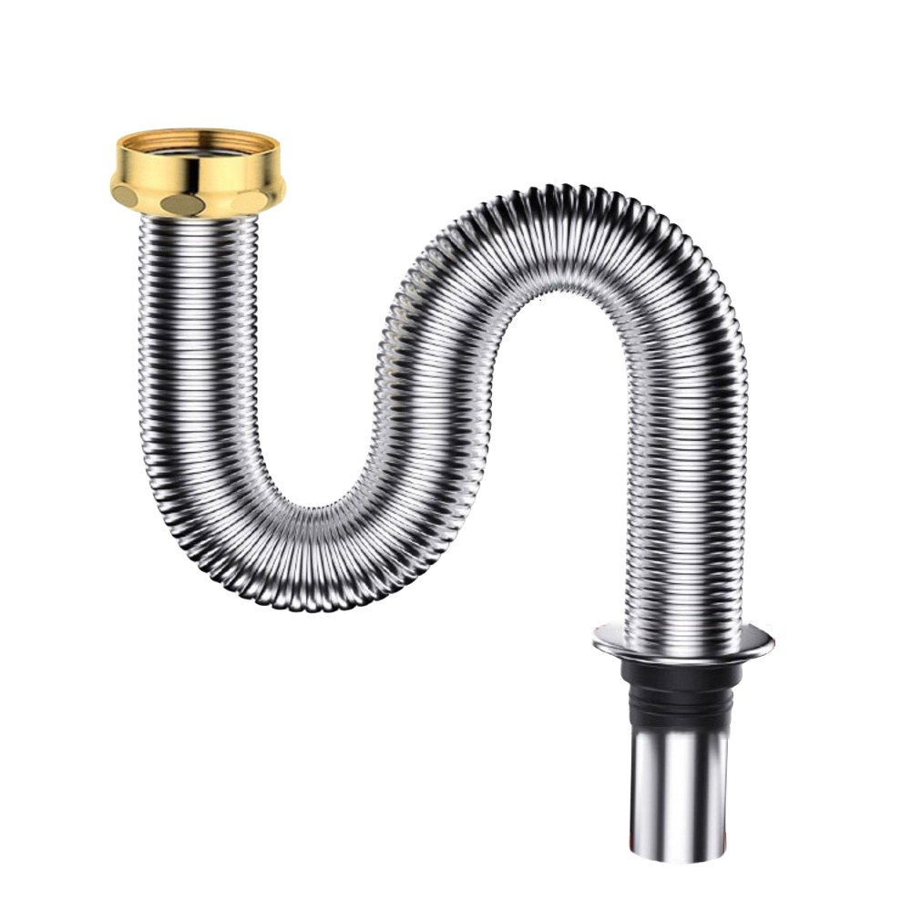 Adjustable Stainless Steel Sink Drain Siphon Pipe for Custom Connections