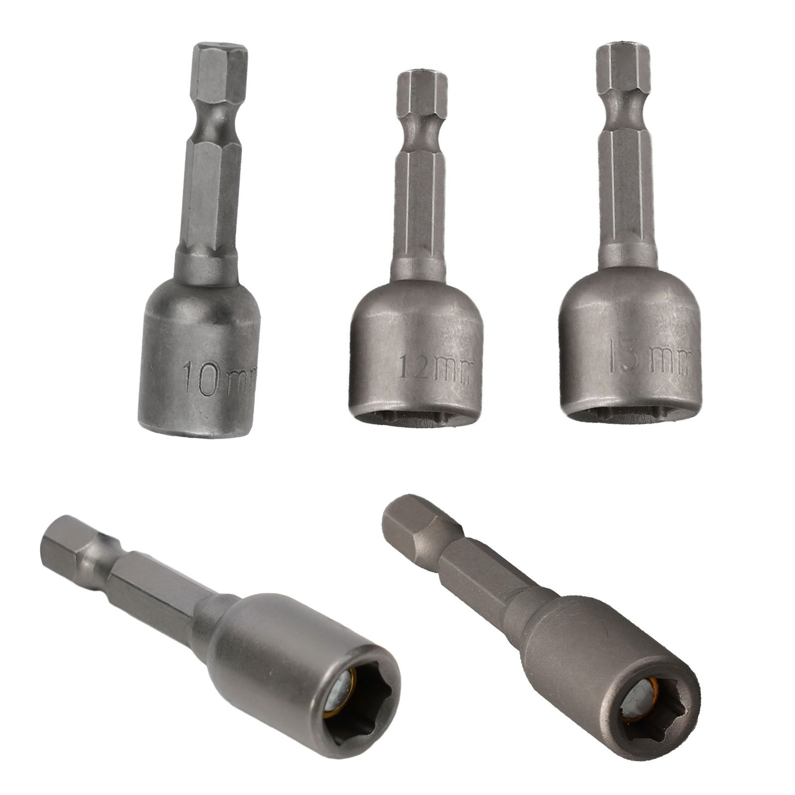 5PCS Magnetic Nut Driver Socket Set 6 13mm Hex Shank for Electric Drill - Picture 27 of 29