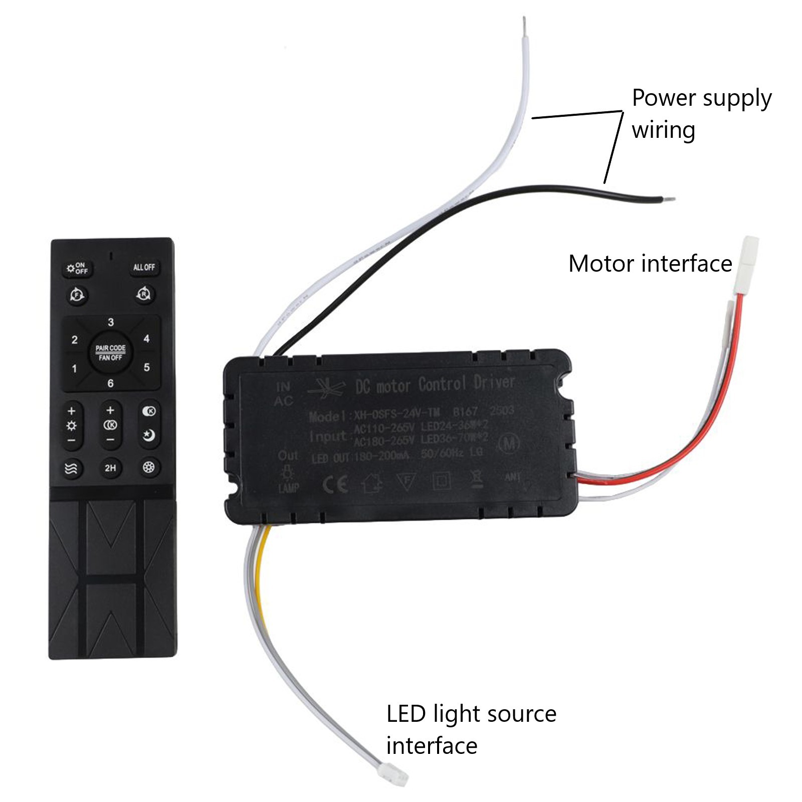 Adjustable Airflow Remote Control for Ceiling Fan Light Dimmable Control