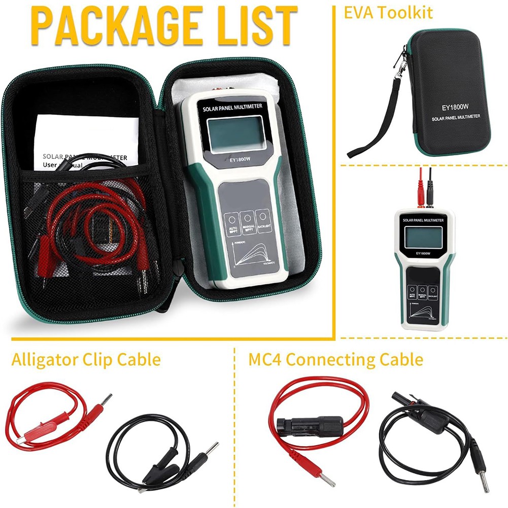 Photovoltaic Panel Tester with Automatic and Manual Detection Features