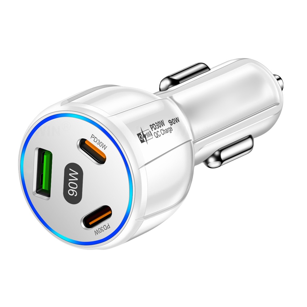 Fast Charging 90W Car Charger Adapter for Smartphones USB C Compatibility - Picture 8 of 9