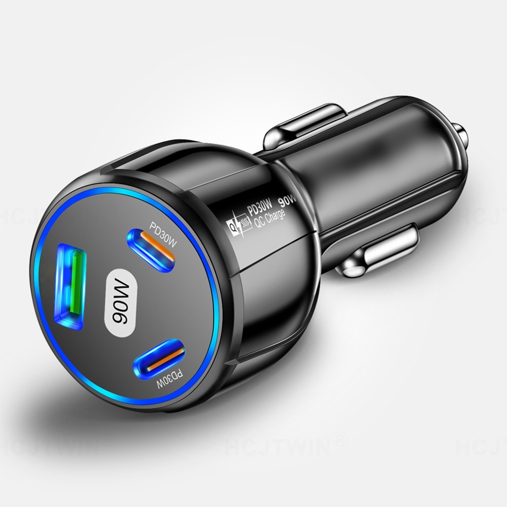 Fast Charging 90W Car Charger Adapter for Smartphones USB C Compatibility - Picture 7 of 9