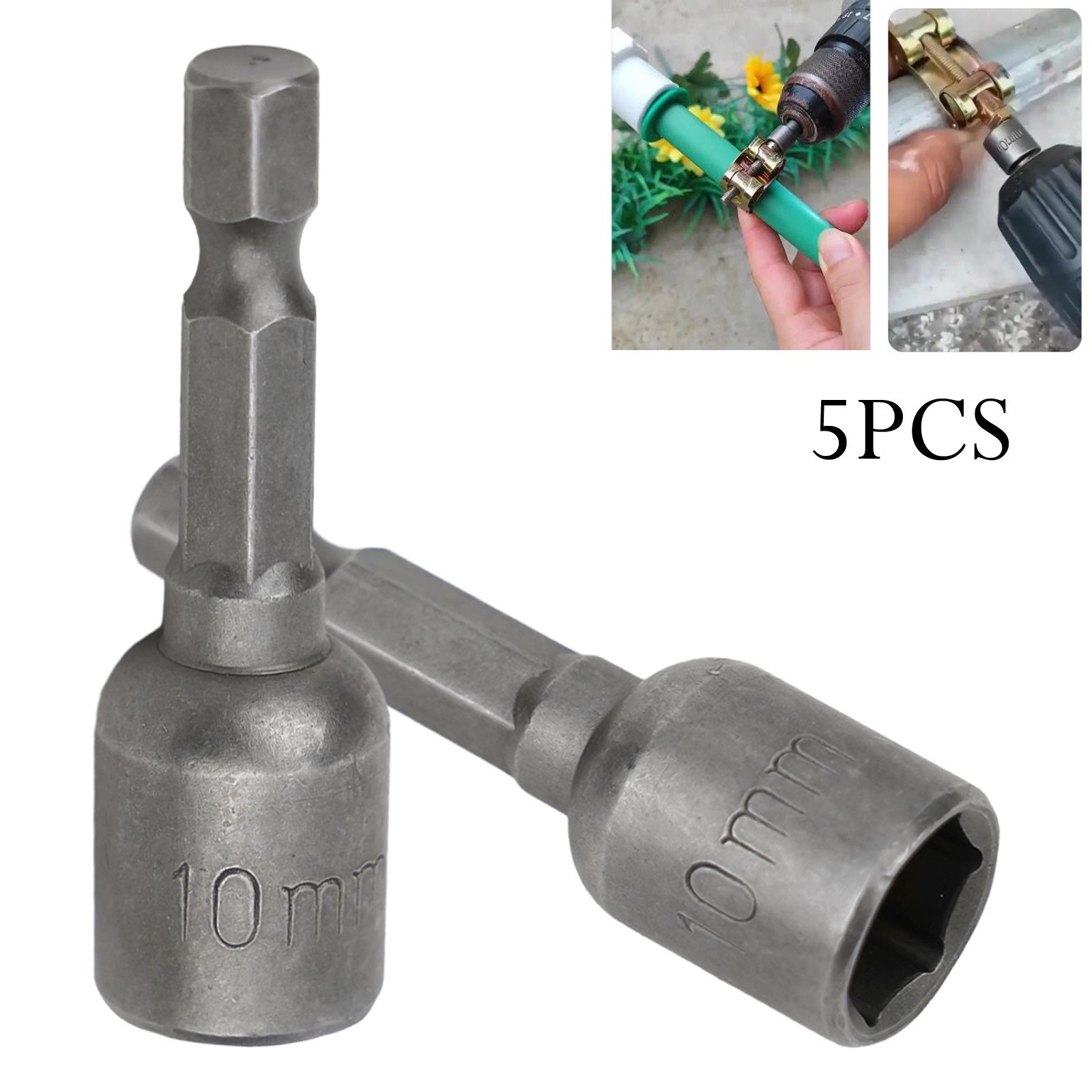 5PCS Magnetic Nut Driver Socket Set 6 13mm Hex Shank for Electric Drill - Picture 20 of 29