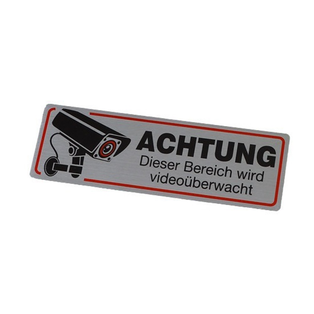 4PCS Video Sign 12 x 4 cm Metal Sticker for Authorized Camera Monitoring - Bild 9 von 10