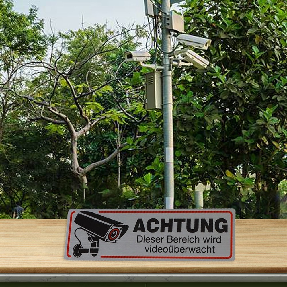 4PCS Video Sign 12 x 4 cm Metal Sticker for Authorized Camera Monitoring - Bild 10 von 10