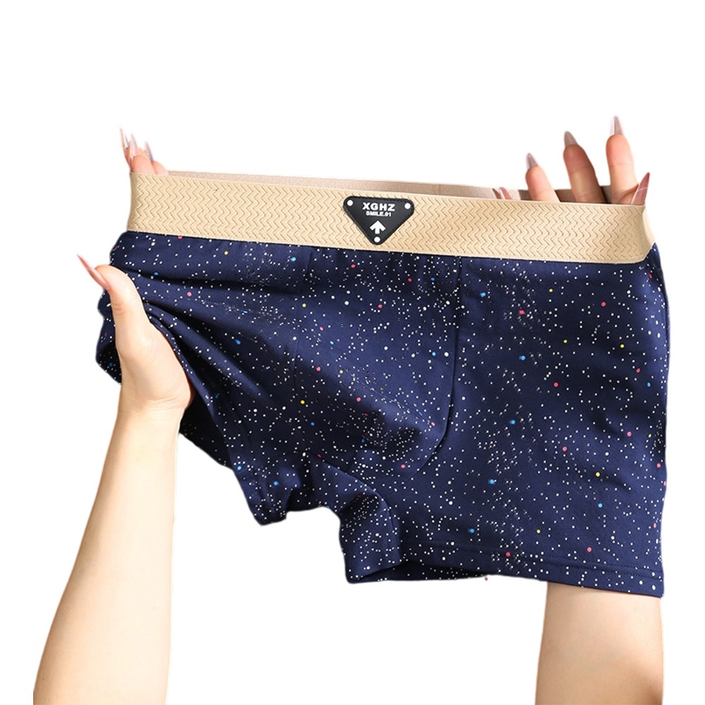 Men's Printed Boxer Shorts Breathable Cotton Trunks with Elastic Waist - Picture 19 of 22
