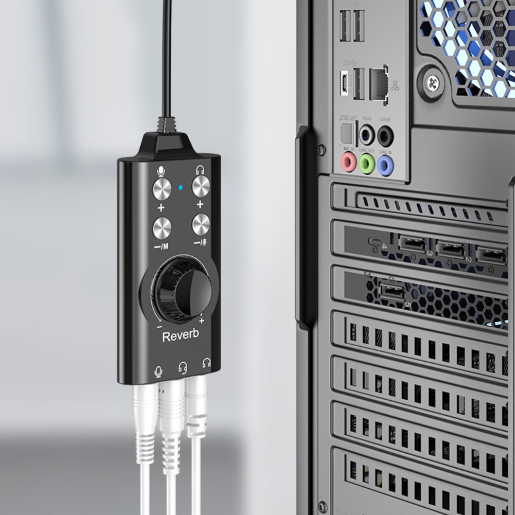 Karta dźwiękowa USB USB C do laptopów PC przenośna konstrukcja z prostą głośnością - Zdjęcie 6 z 12