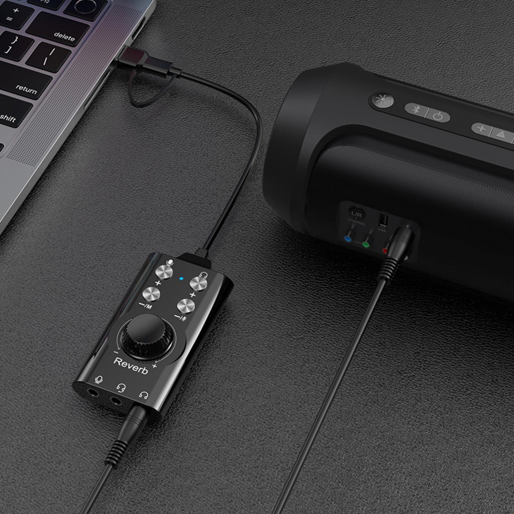 Karta dźwiękowa USB USB C do laptopów PC przenośna konstrukcja z prostą głośnością - Zdjęcie 9 z 12