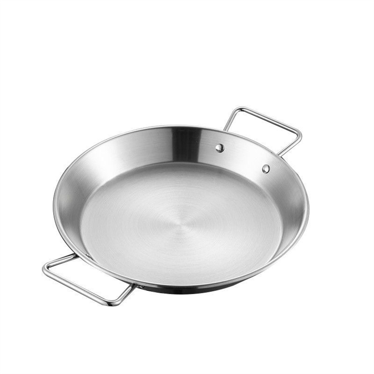 Rust Resistant Stainless Steel Paella Pot Flat Bottom Cooking Pot 32CM