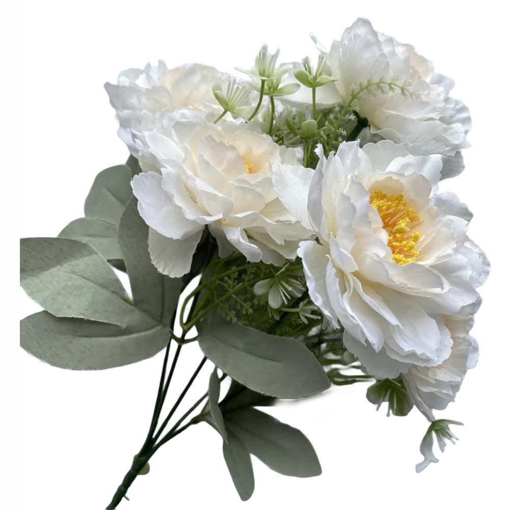 Silk Cloth Peony Bouquet Artificial Flowers for Home Event and Room Decor
