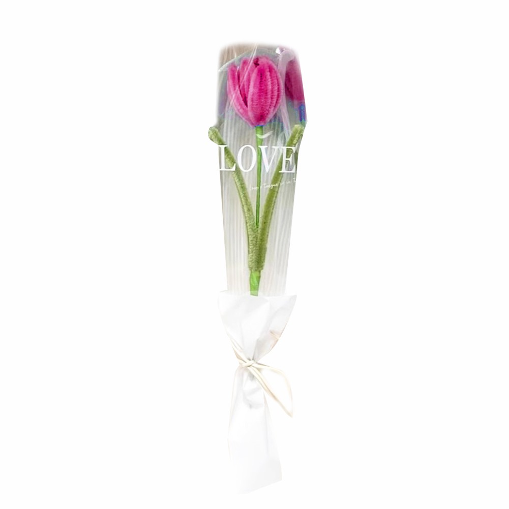 A bunch of 30cm crochet tulips bouquet for home decoration and elegance