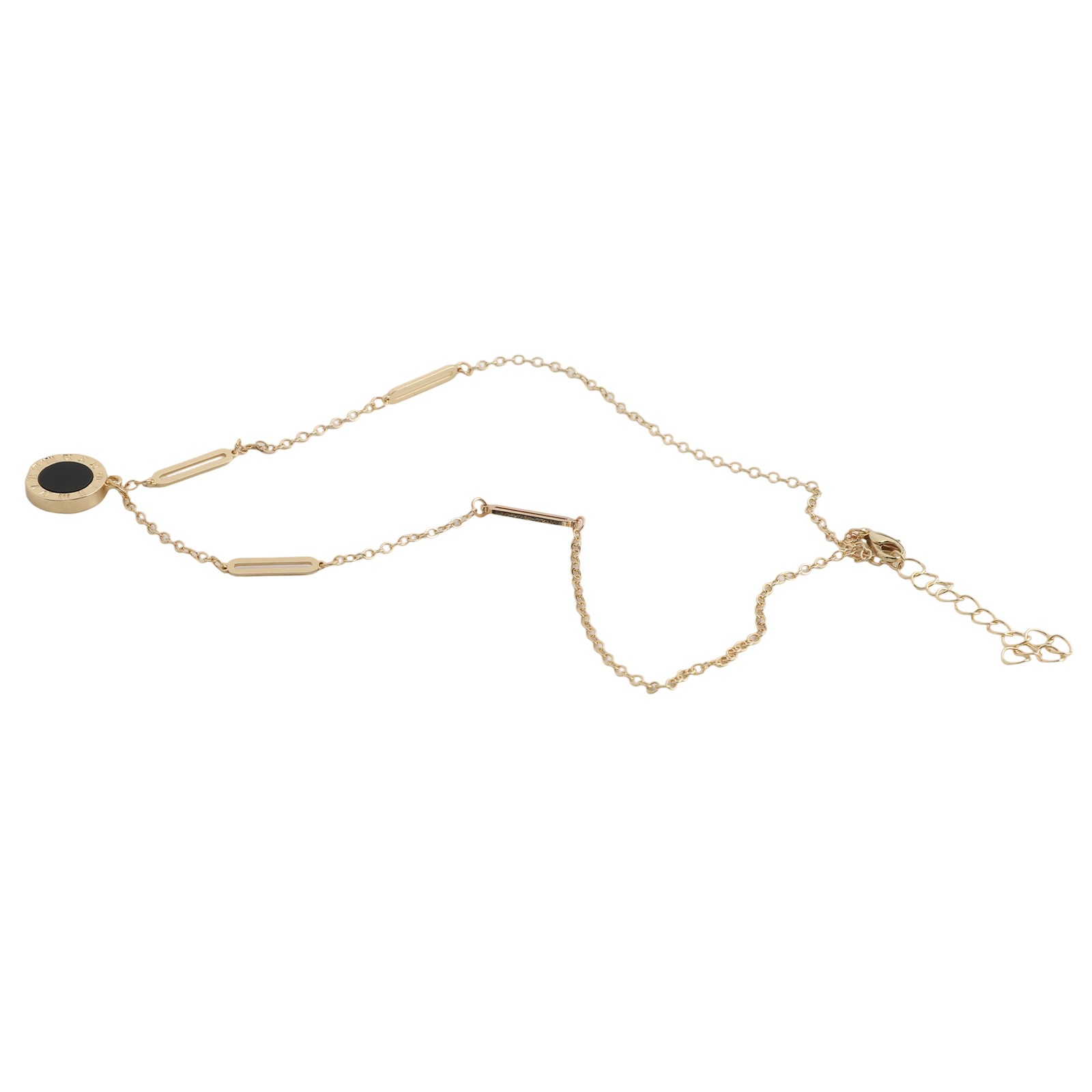 Doppelseitige Halskette mit römischen Ziffern stilvoll Silber Gold Rosegold Opt - Picture 14 of 38