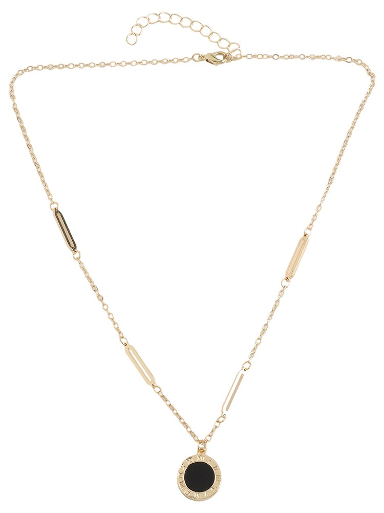 Doppelseitige Halskette mit römischen Ziffern stilvoll Silber Gold Rosegold Opt - Picture 18 of 38