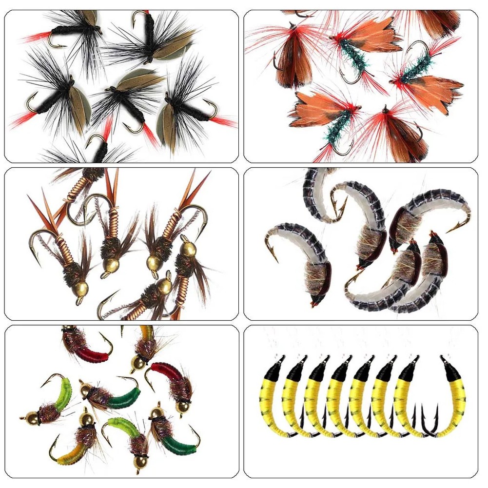 Kit de pêche à la mouche truite et bar avec 8 mouches humides sèches efficace - Photo 17/28