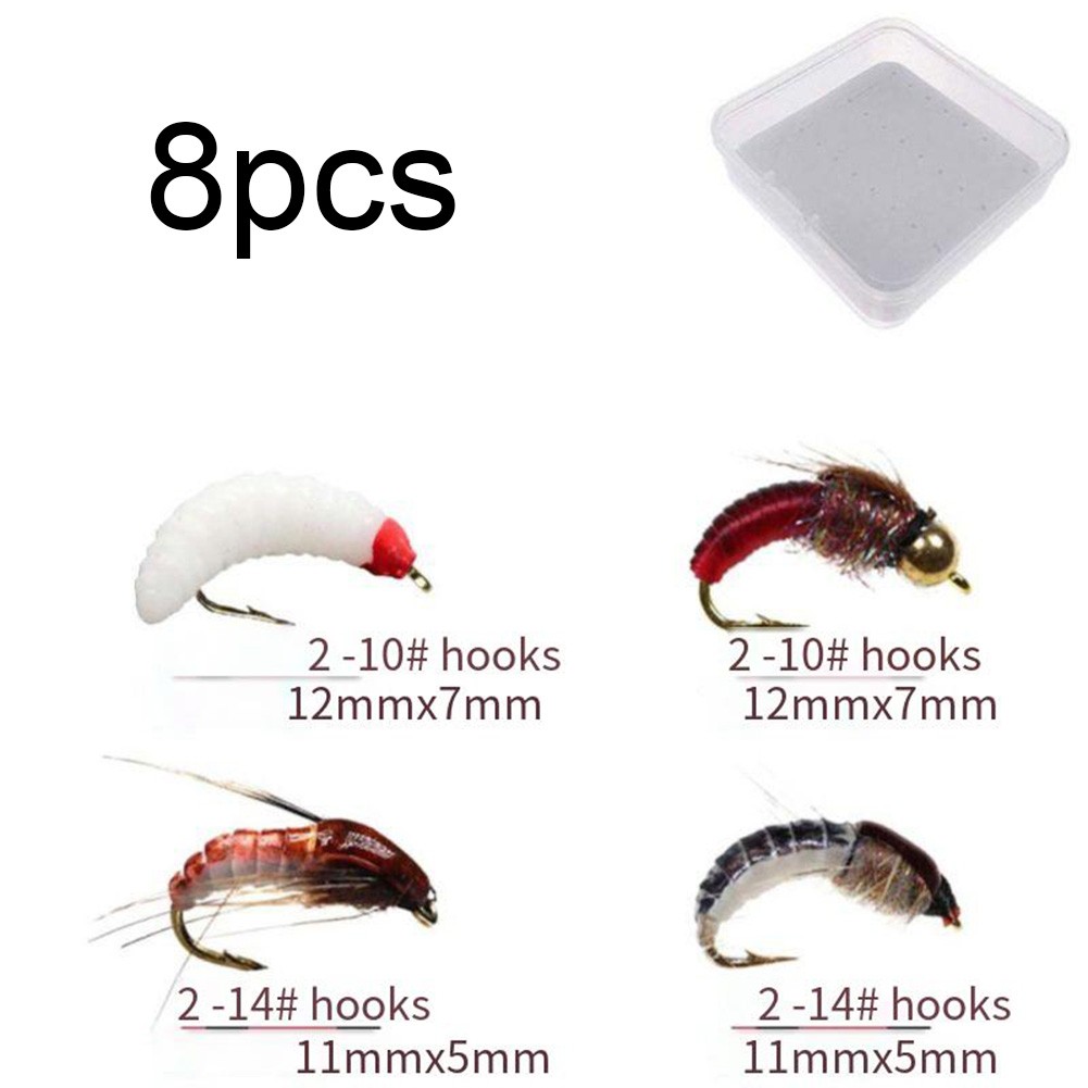 Kit de pêche à la mouche truite et bar avec 8 mouches humides sèches efficace - Photo 28/28