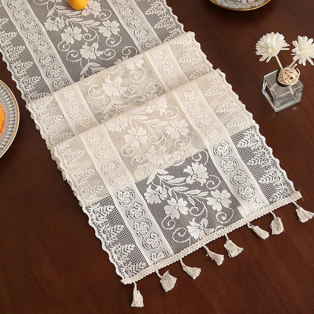 Refined Lace Table Runner with Tassels Adds a Touch of Elegance to Any Event - Picture 16 of 27