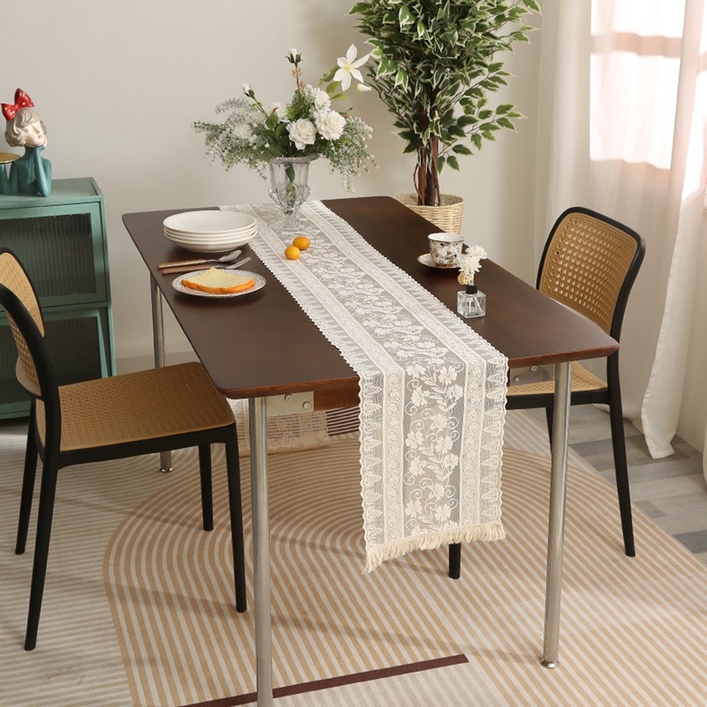 Refined Lace Table Runner with Tassels Adds a Touch of Elegance to Any Event - Picture 21 of 27