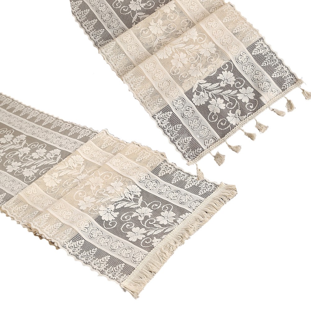 Refined Lace Table Runner with Tassels Adds a Touch of Elegance to Any Event