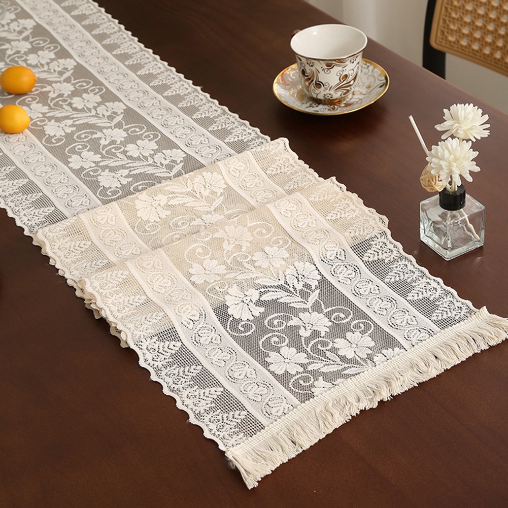Refined Lace Table Runner with Tassels Adds a Touch of Elegance to Any Event - Picture 23 of 27