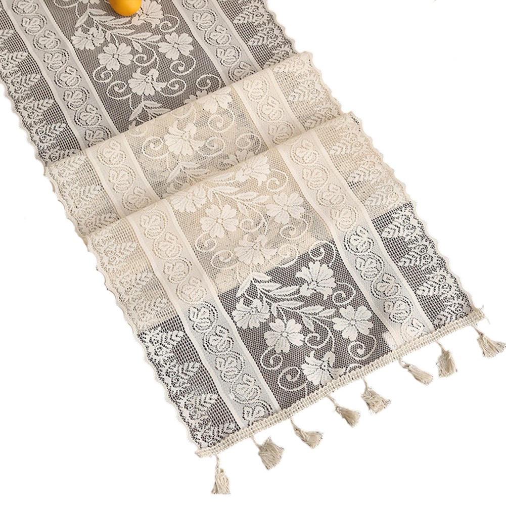Refined Lace Table Runner with Tassels Adds a Touch of Elegance to Any Event - Picture 15 of 27