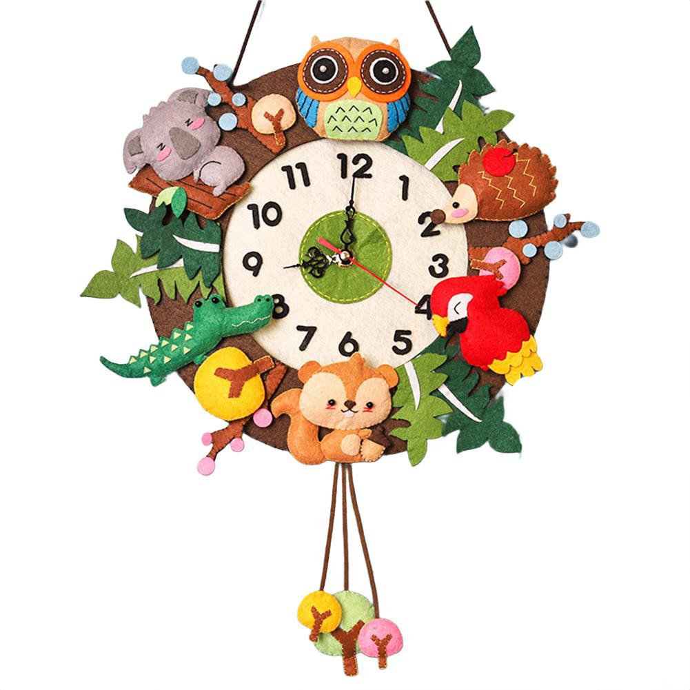 Creative DIY Cartoon Wall Clock Perfect for Kids' Rooms Handcrafted with Love