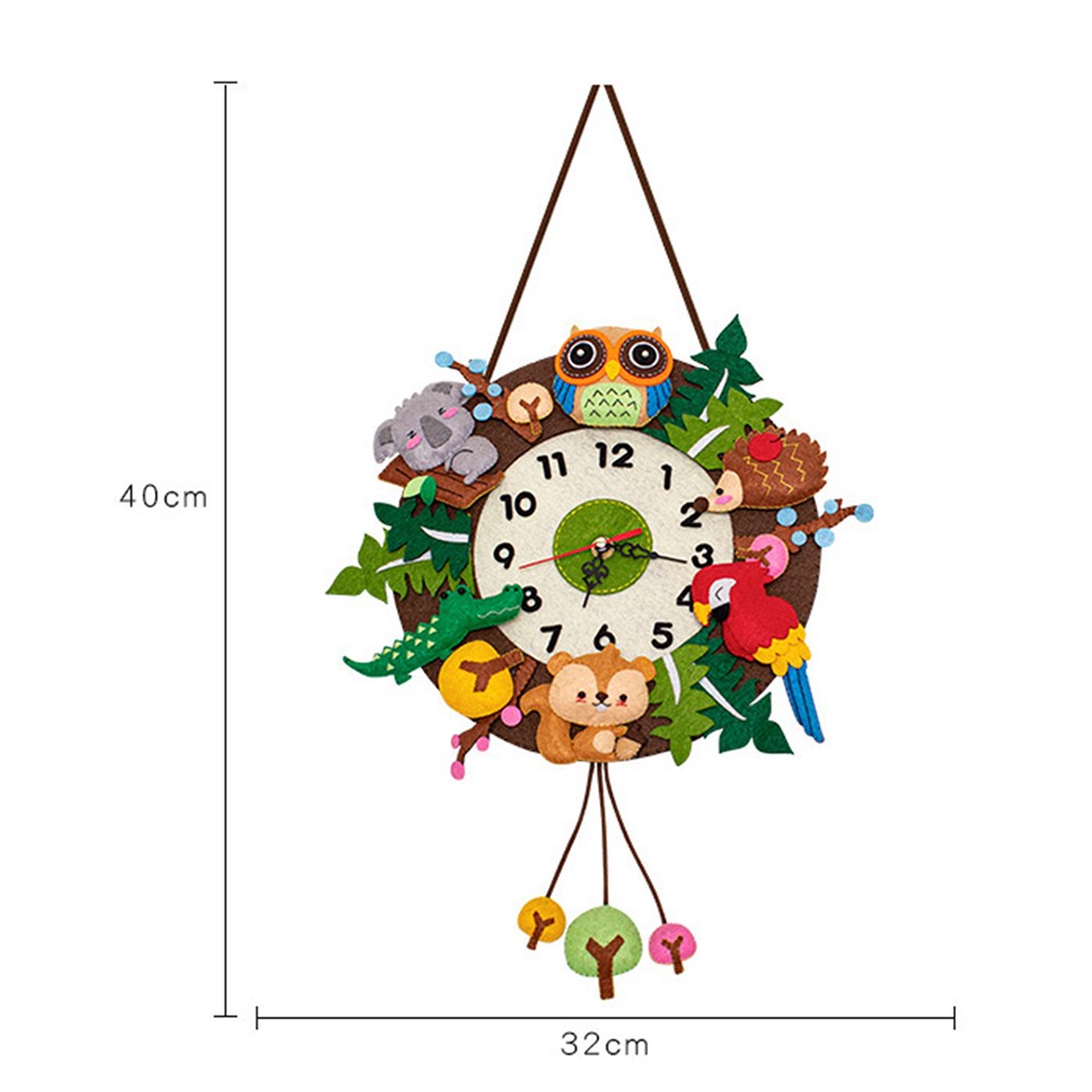Creative DIY Cartoon Wall Clock Perfect for Kids' Rooms Handcrafted with Love