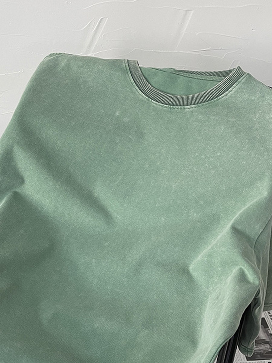 Daily Wear Vacation Outfits Oversized Mid-Sleeve Tee Casual Cotton Tee - Picture 15 of 54