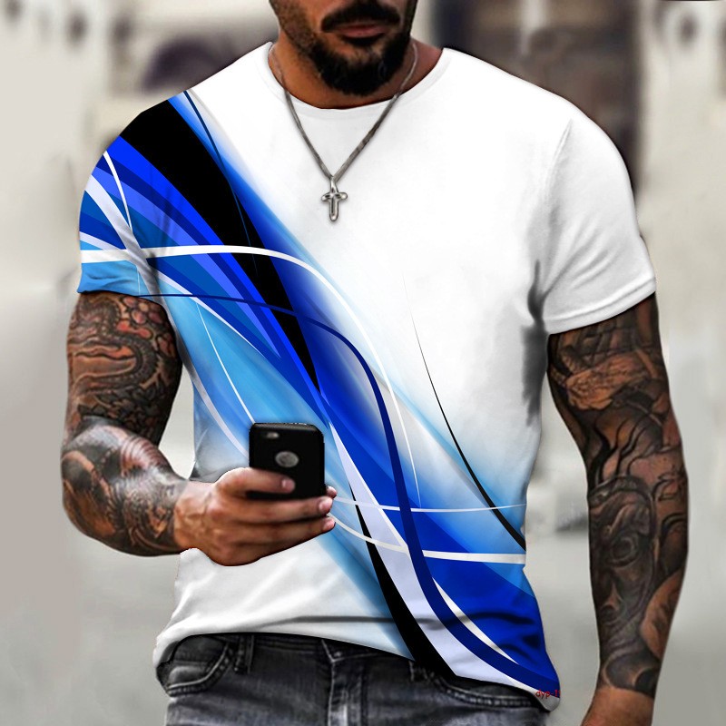 Men's Casual T Shirt Breathable Material 3D Print for Summer Activities - Picture 3 of 8