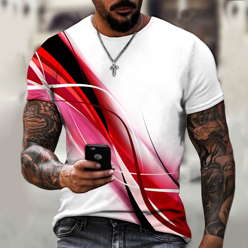 Men's Casual T Shirt Breathable Material 3D Print for Summer Activities - Picture 6 of 8