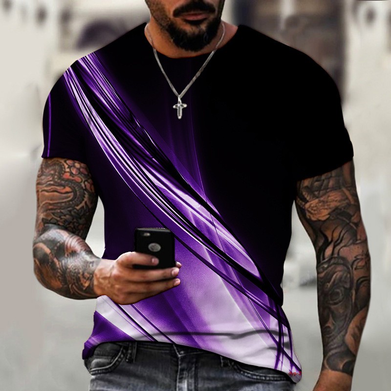 Men's Casual T Shirt Breathable Material 3D Print for Summer Activities - Picture 7 of 8